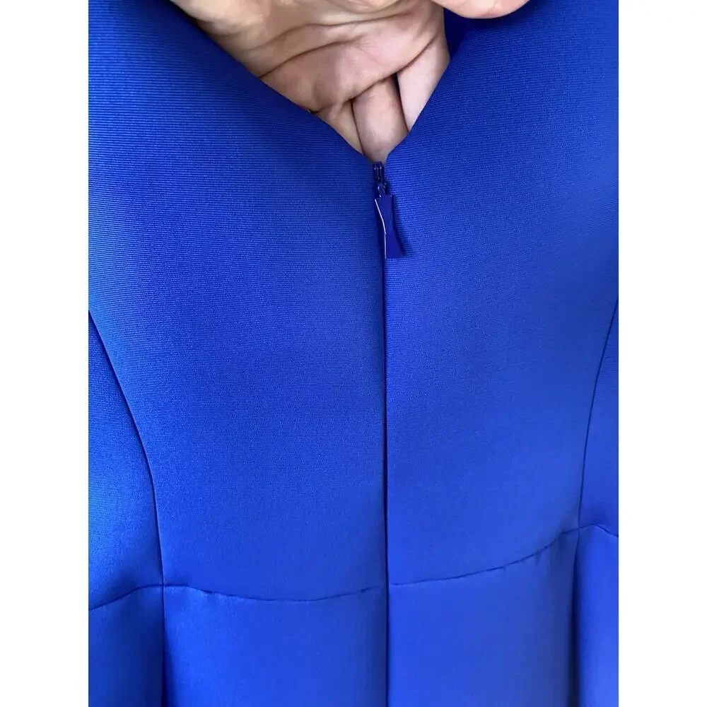 Kate Spade Dress Womens 6 Cobalt Blue Structured Sleeveless Designer Fit & Flare